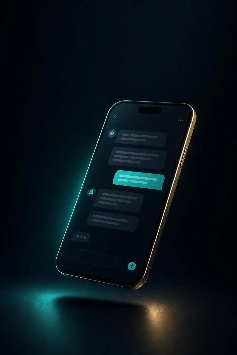 Vista conceptual de una conversación automatizada de seguimiento con un paciente en un teléfono